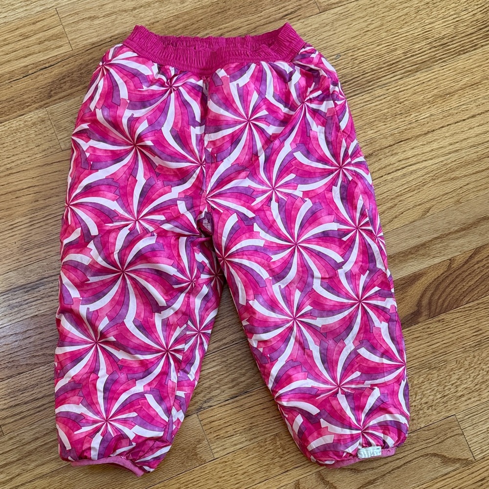 The North Face Bright Pink reversible quilted snow pants 2T